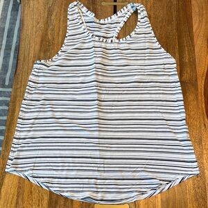 Lululemon Athletica Black and White Striped Tank Top